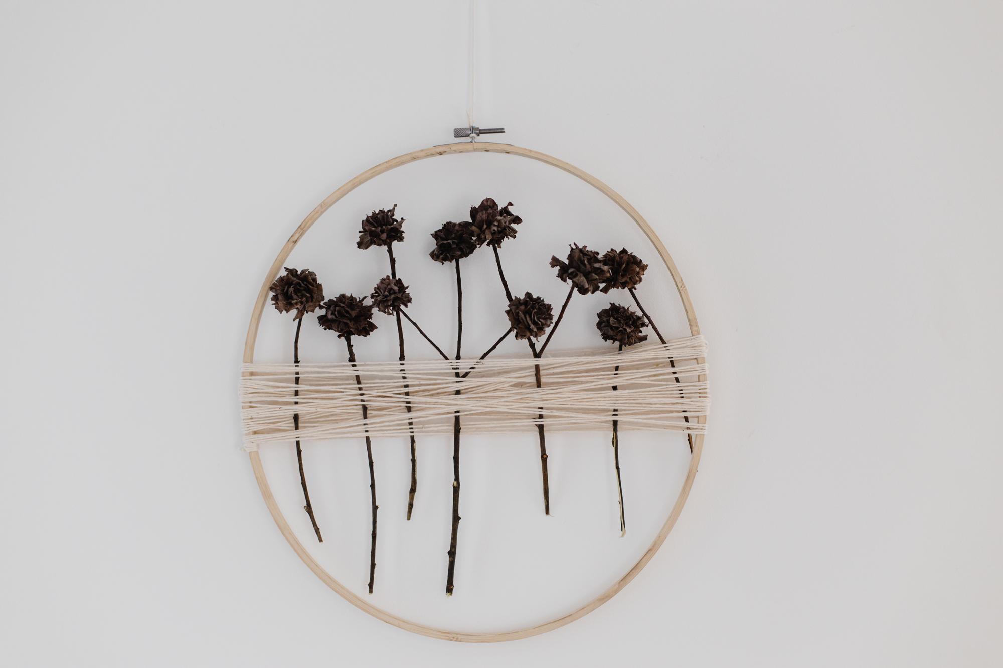 flatlay of threads and hoop